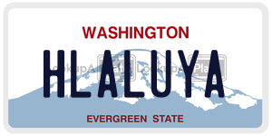 HLALUYA license plate in Washington