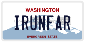 IRUNFAR  license plate in WA