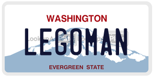 LEGOMAN license plate in Washington