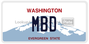MBD license plate in Washington