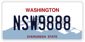 NSW9888 license plate in Washington