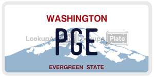 PGE license plate in Washington