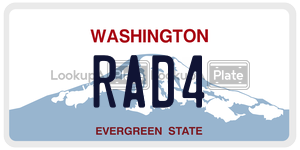 RAD4  license plate in WA