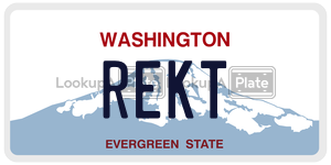REKT license plate in Washington