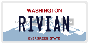 RIVIAN  license plate in WA