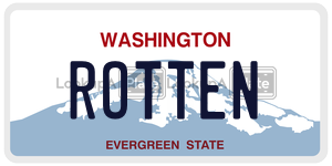 ROTTEN  license plate in WA