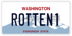 ROTTEN1  license plate in WA