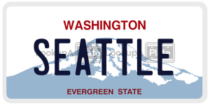 SEATTLE license plate in Washington