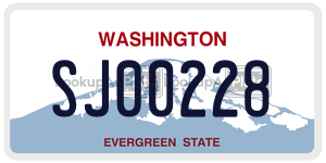 SJ00228  license plate in WA