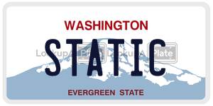 STATIC  license plate in WA