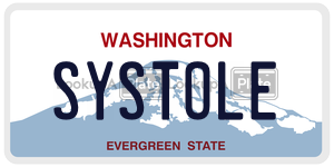 SYSTOLE  license plate in WA
