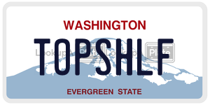 TOPSHLF license plate in Washington