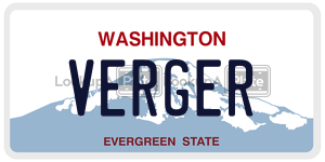 VERGER  license plate in WA