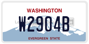 W2904B  license plate in WA