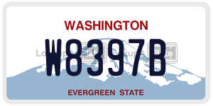 W8397B  license plate in WA