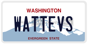 WATTEVS license plate in Washington