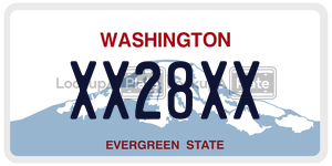 XX28XX  license plate in WA
