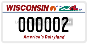 000002 license plate in Wisconsin