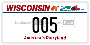 005 license plate in Wisconsin