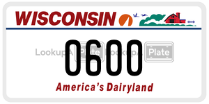 0600 license plate in Wisconsin
