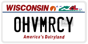 0HVMRCY  license plate in WI