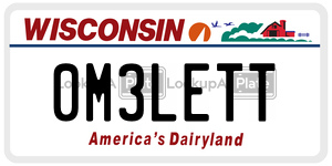 0M3LETT license plate in Wisconsin