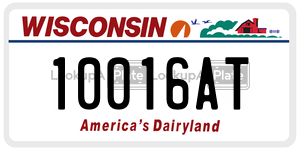 10016AT  license plate in WI