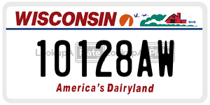 10128AW  license plate in WI