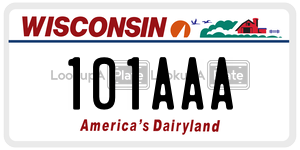 101AAA  license plate in WI