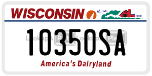 10350SA  license plate in WI