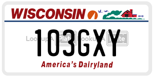 103GXY  license plate in WI