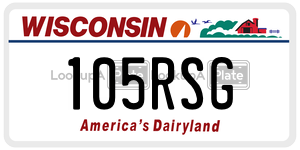 105RSG license plate in Wisconsin