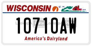 10710AW  license plate in WI