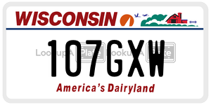 107GXW  license plate in WI