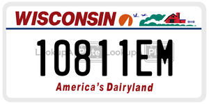 10811EM  license plate in WI