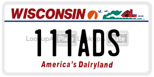 111ADS  license plate in WI