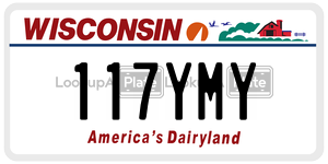 117YMY  license plate in WI