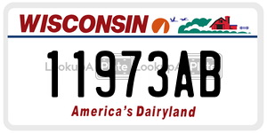 11973AB license plate in Wisconsin
