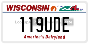 119UDE  license plate in WI