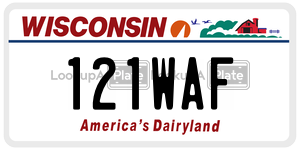 121WAF  license plate in WI