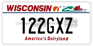 122GXZ  license plate in WI
