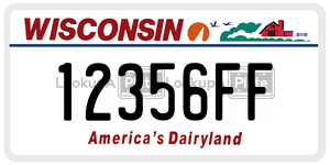 12356FF license plate in Wisconsin