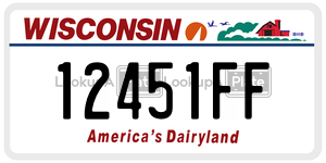 12451FF  license plate in WI