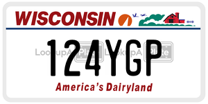 124YGP  license plate in WI
