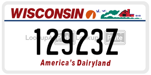 12923Z  license plate in WI