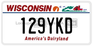 129YKD  license plate in WI