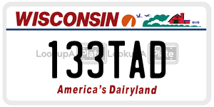 133TAD  license plate in WI