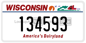 134593  license plate in WI
