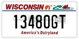 13480GT  license plate in WI