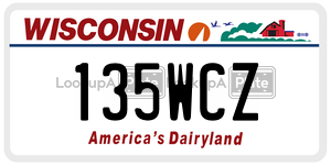135WCZ  license plate in WI
